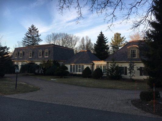 DaVinci synthetic Shake roofing with copper accents. James Hardie siding and Azek trim.