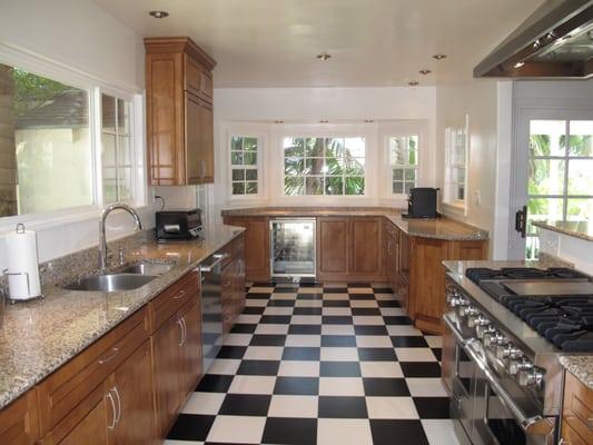 Vinyl installed throughout our clients newly remodeled kitchen.