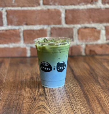 Butterfly pea matcha latte