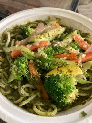 Collard Green Pesto Rice Noodles