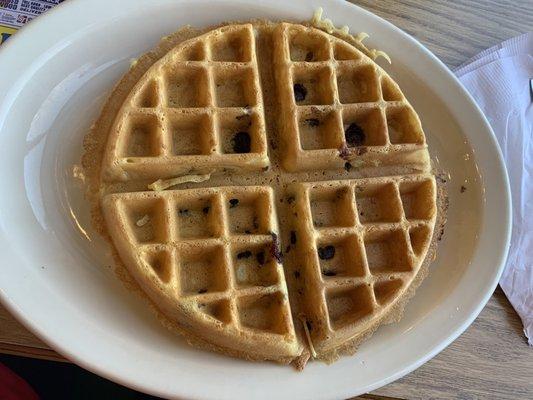 Belgian Waffle (with blueberries added)