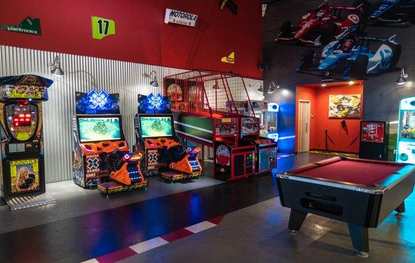 The arcade inside K1 Speed Houston.