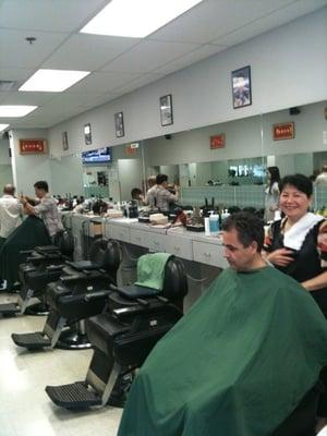 The lady in front, Van, did my hair. Has been manager here 15 yrs.