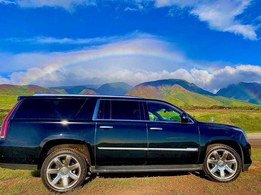 West Maui mountains rainbow.  
LAHAINA/KULA STRONG!