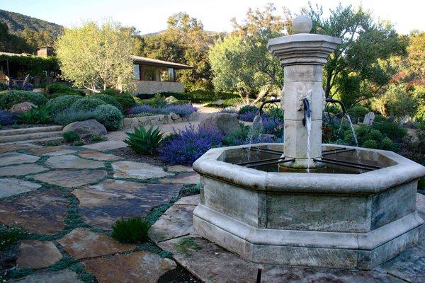 Hand Carved French Limestone Fountain. Get inspired for your garden design.