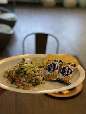 Only tostada shrimp  ceviche