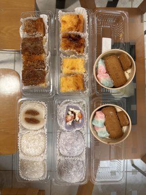 The haul: kulolo butter mochi & stuffed mochi, lilikoi butter mochi & strawberry cheesecake stuffed