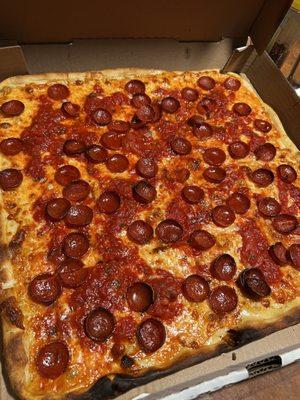 Trenton Style 16" Square Thin Pizza with Pepperoni