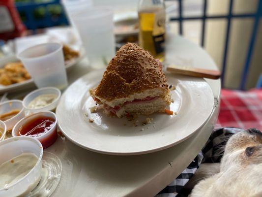 Muffuletta at the French market New Orleans