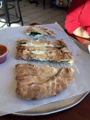 Spinach & feta calzone, Delicious!!!