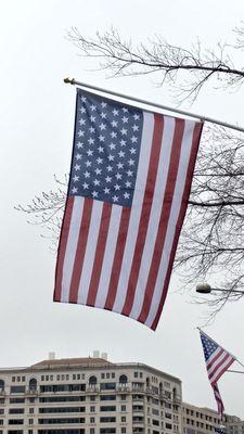 51 Star US flag outside. March 2021