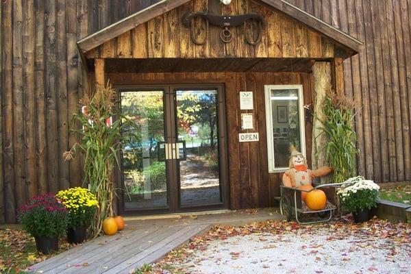 The Museum entrance in autumn. This is just a short walk (or roll) along a graveled path from our parking lot.