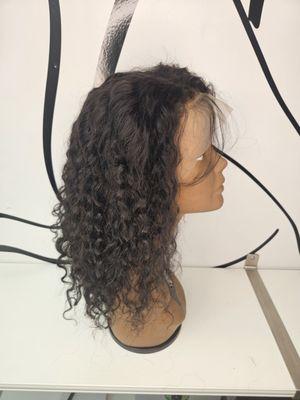 This is our Lace Frontal Human Hair Wig, 16" Water Wave