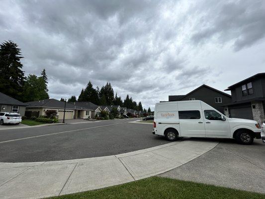 One of SureTech vans parked in Salmon Creek Washington.