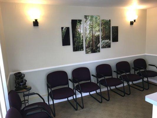 Albany Hill Health Center's reception area..time to exhale prior to your session.