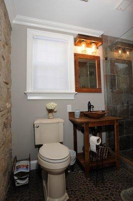 Rustic bathroom.