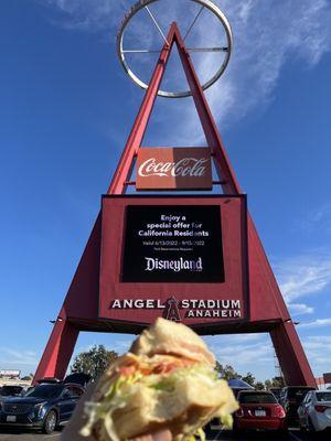 Tailgating at Angel Stadium with Gem Meat sandwiches