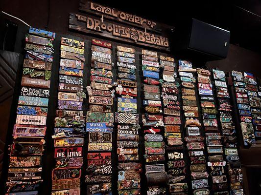 If you drink a ton of tiki drinks, you get your name on the wall.