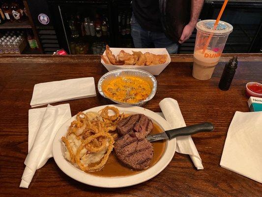 Beef tenderloin mashed potatoes  Buffalo chicken dip  #letsgetit