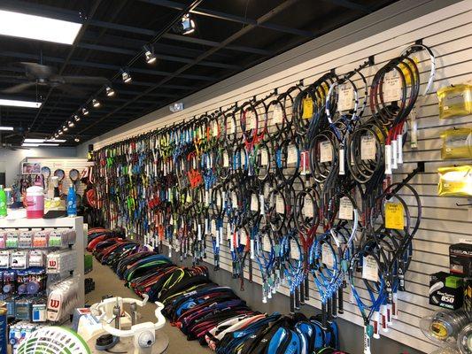 Over 160 racquets to choose from.