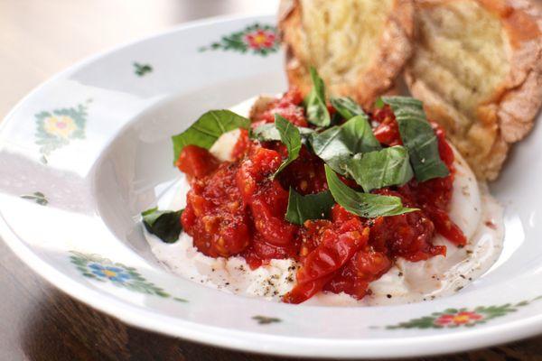 Nicoletta Caprese - pulled burrata, marinated tomatoes, basil