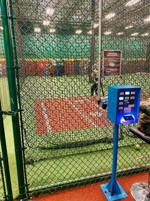 Hitting cages - swipe you card and select 4 speeds of softball and 4 speeds of baseball