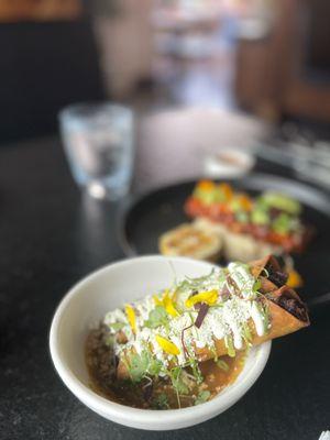 FLAUTAS DE BARBACOA - short rib, consome, crema, queso cotija - @rayz