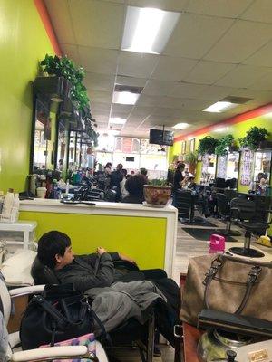 The inside, even the kids enjoy in here. I got massages, FaceApp, manicures pedicures.