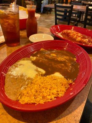 Enchiladas and burritos.