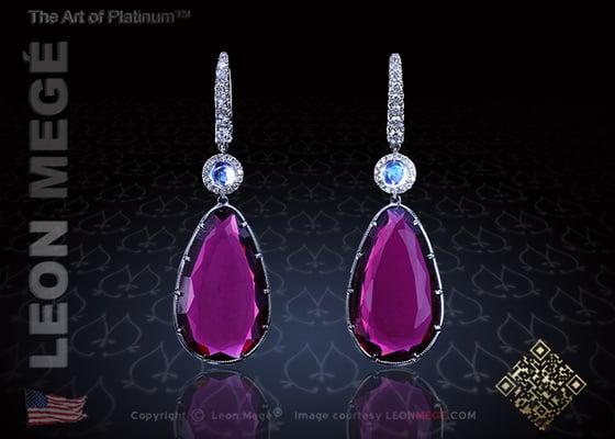 Rubellite tourmaline drop earrings e5782