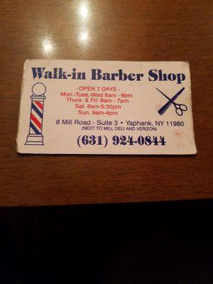 walk in barber shop