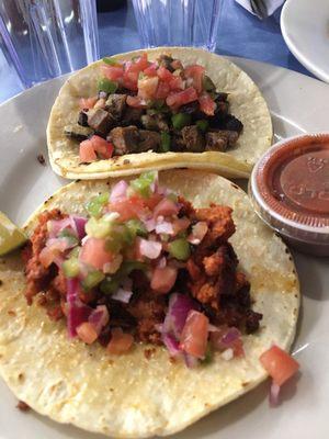 chorizo and tongue tacos!