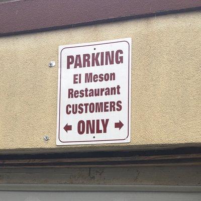 Restaurant has it's own parking lot