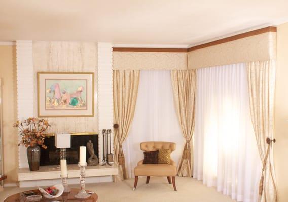 Custom Drapes and Valances made with our Luxourious Fabrics