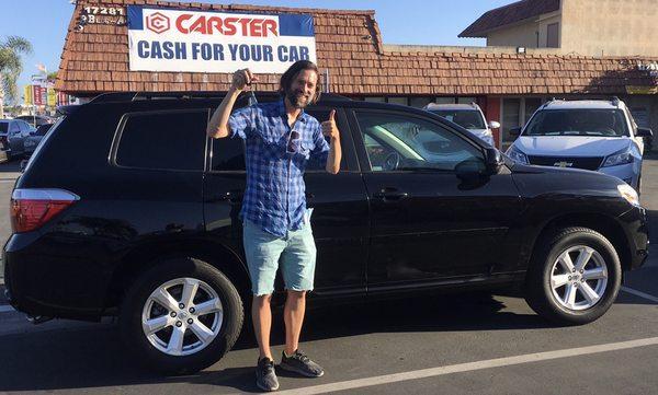 Congrats to the new owner of Toyota Highlander. He drove all the way from Glendale to HB to get a great deal at CARSTER.