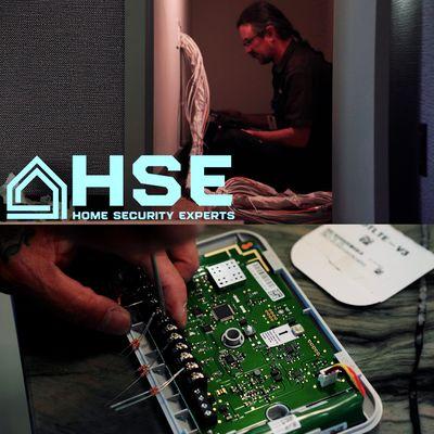 Our technician is meticulously setting up the essential wiring for a home network and security system.