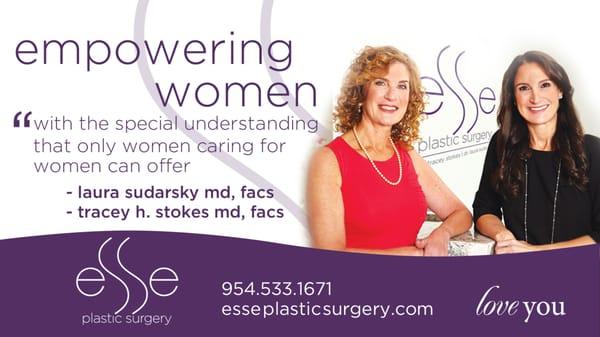 eSSePlastic Surgery Dr Laura Sudarsky and Dr Tracey Stokes two female plastic surgeons