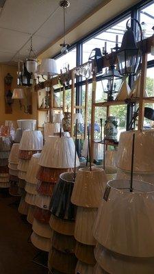 Many lamp shades to choose from