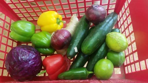 My whole basket of fresh produce came out to just $8!