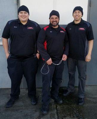 Our Front counter.  Hector, Dave and John Vasquez