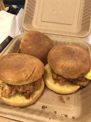 Fried chicken sliders