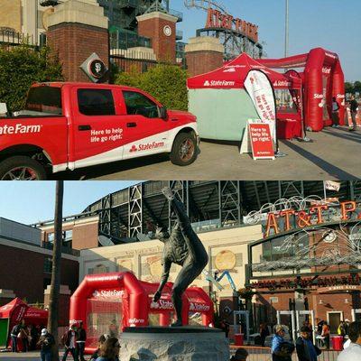 Our team working a State Farm event at a Giant's game!