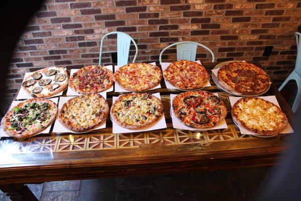 Variety of Pizzas.