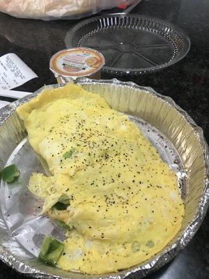 Healthy Omelette- 3 Eggs, Turkey, American Cheese, Peppers ($8.70)