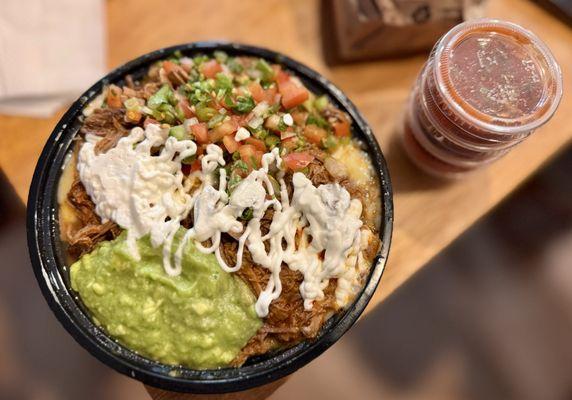 Shredded beef ranchero bowl