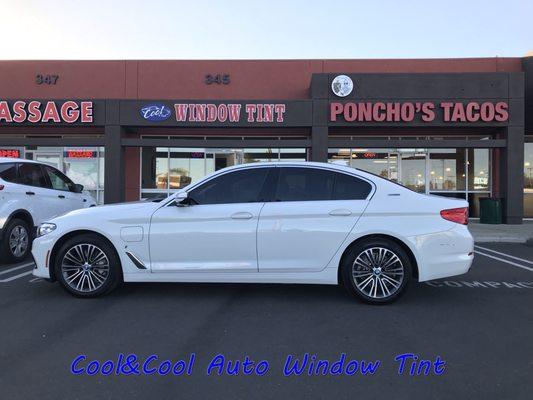 2018 BMW 530E SunTek Nano-Carbon(Lifetime Warranty) 18% Two front, and 18% Rear.