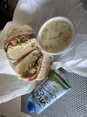 Italian sun lunch combo with potato salad