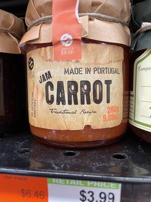 Carrot jam. I'll didn't buy it but really wanted to taste it.