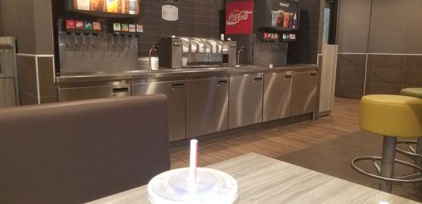 Front of mcdonalds remodeled inside look. They didn't change the machines