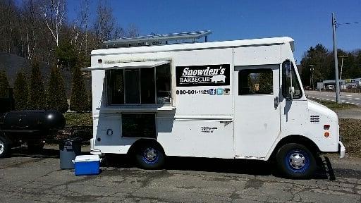 The truck with the awesome smelling smoker right behind it.